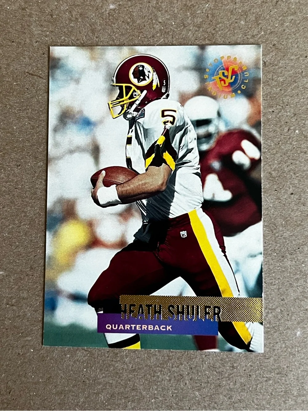 1995 Topps Stadium Club Football Card Heath Shuler #302 Washington Redskins
